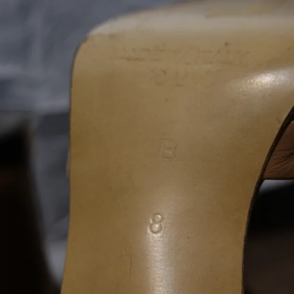 VINTAGE "Made in Italy for Byron's" Glam Multi-hued Brown Heeled Sandals, size 8 - Picture 6 of 11